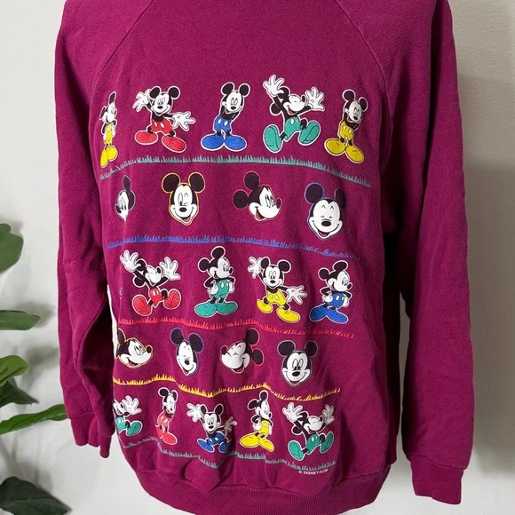 MICKEY UNLIMITED VTG JERRY LEIGH Purple Sweatshirt Disney SZ S/M Disney Mickey - Picture 8 of 10